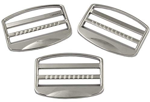 DGOL 2 inch Heavy Duty Metal Zinc Alloy Ladder Lock Slider Adjuster Webbing Release Buckles 6pcs (Silver)