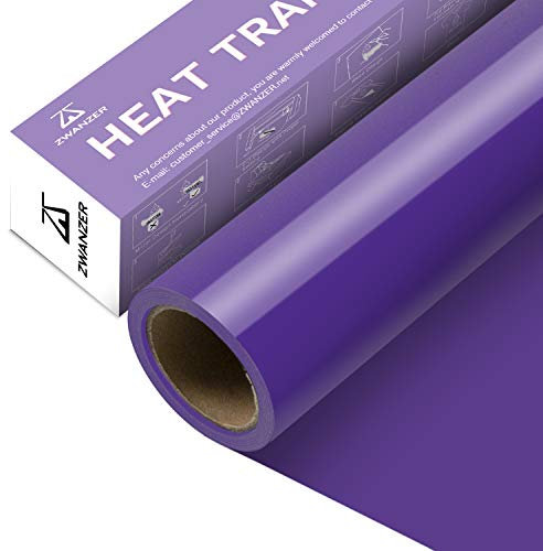 Zwanzer Plotterfolie Textil,30.5cm× 3.66m Flexfolie für Cricut und Silhouette Cameo,Verwendet in DIY-T-Shirt-Kleidung und Anderen Stoffen (Lila)