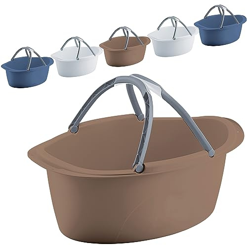 Viva Lot de 6 bols ronds avec poignée de transport 25 l 60 x 40 cm