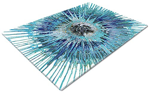 Whats On Your Wall.com Chopping Boards | Glass Worktop Savers | Heat Resistant | Catering Chopping Boards | Glass Chopping Board | Large Chopping Board | Retro Teal Blue Cool