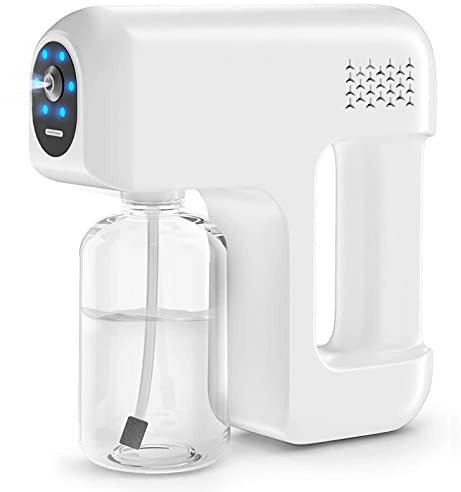 WPHH Pulverizador Eléctrico, Máquina Nebulizadora Recargable Inalámbrica, Pistola De Vapor De Luz Azul Nano Portátil De 400 Ml, Atomizador A Batería para Áreas Pequeñas