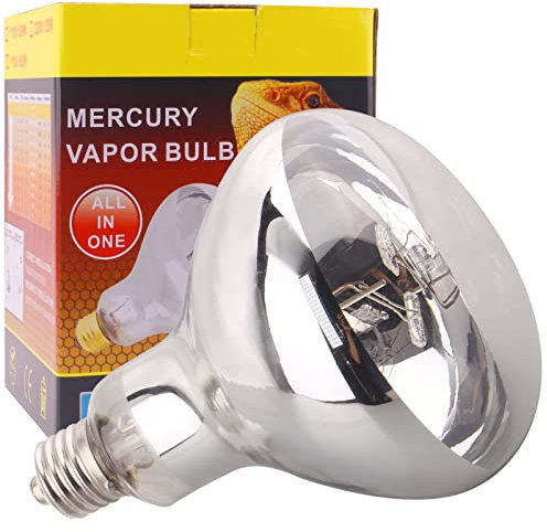 DERNORD UVA UVB Heat Bulb - Mercury Vapor Bulb Tortoise 80W for Turtle Snakes Bearded Dragon Vivarium Hedgehog Solar Spotlight Basking Bulbs E27 Screw