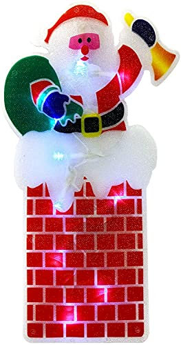 True Face Christmas Silhouette LED Light Window Decoration Christmas Indoor Festive Gift Santa Chimney