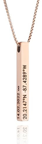 MYCLUSIV® Personalisierte Namenskette mit Gravur – Damen Halskette aus Edelstahl – Muttertagsgeschenk für Frauen & Mama – Individueller Schmuckanhänger (Roségold)