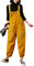 Bigassets Women's Corduroy Dungarees Casual Baggy Jumpsuits with Pockets Yellow XL