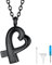 FindChic Anhänger Kette zum befüllen Damen Herz Halskette Edelstahl Urnen Kette für Asche Hund Tierhaare Menschen Silber Memorial Schmuck Schwarz