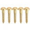 sourcing map Wood Screws M4 x 20mm Slotted Round Head Brass Self-Tapping Screw 50 Pcs