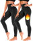 TNNZEET 3/4 Leggings Damen Capri Leggins für Sport, 7/8 Sporthose High Waist Caprihose Große Größen Sportleggings für Gym (Schwarz/Schwarz,L-XL)