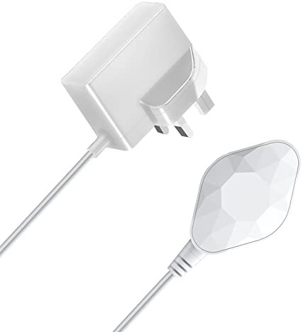 Bouge Water Flosser Magnetic Charger Compatible with Waterpik Cordless WP560 WP562 WP563 WP567 WP569 Replacement Charging Cord Battery Power Adapter UK Plug White