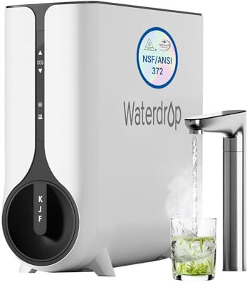 Waterdrop KJ600 Reverse Osmosis System, Instant Hot Water Dispenser, 600 GPD, Reduce PFAS, Tankless, 2:1 Pure to Drain, Under Sink, TDS Reduction, Smart Faucet, Hot and Cold Water Dispenser Faucet