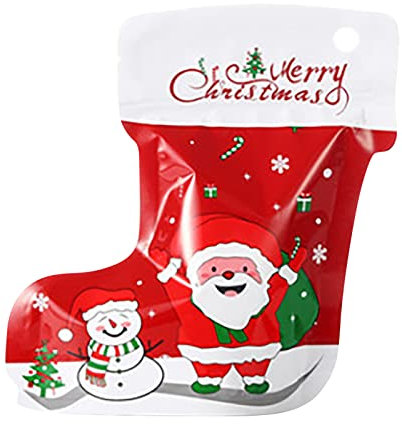 TianWlio Nikolausstiefel Socken Weihnachtsstrümpfe Deko Beutel Verpackungsbeutel Weihnachten Stiefel Stand-Up 1PC Socken Plastiktüte Geschenk Schmuck Weihnachtsstrumpf Geschenktüte für Weihnachtsbaum