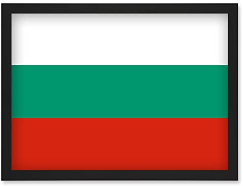 Artery8 Bulgaria National Flag Patriotic Vexillology World Flags Country Region Poster Artwork Framed Wall Art Print A4