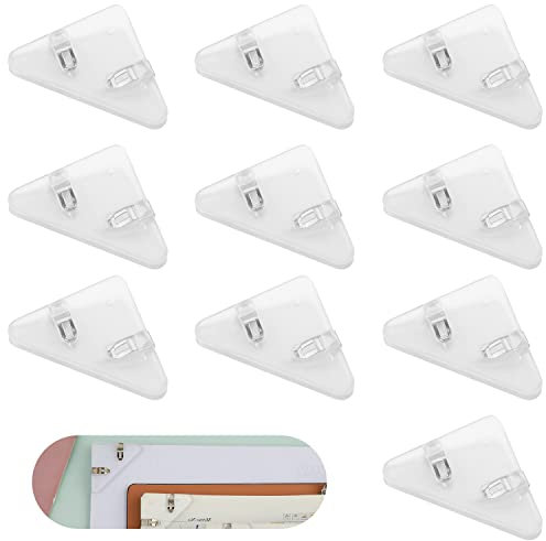 10stk Dreieckige Büroklammern, Multifunktionale Transparente Akten-Eckklammern Dokumenten-Ecken-Büroklammern für Büro Schule Zuhause Verhindern Dass Sich Bücher Kräuseln