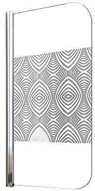 ONDÉE, Pare baignoire UIMI, verre trempé 5mm, traitement anti, calcaire, installation réversible, profil en aluminium noir mat ajustable, 20mm, sérigraphie noire mate, 140x80 cm