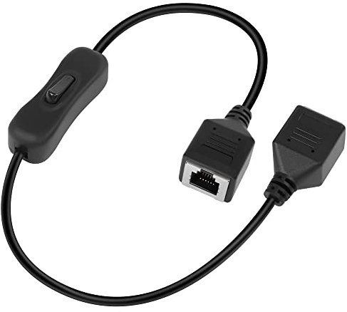 GELRHONR 50cm RJ12 6P6C Telefonkopplungskabel, Stecker zu Buchse gerade verdrahtet mit 304 Schalter für Heimtelefon, Fax, DSL Modem, Router, Drucker Schwarz