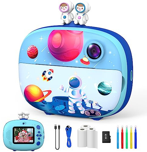 Kinderkamera,ULEWAY Selfie Kinder Kamera,1080P 2,4-Zoll-Bildschirm Sofortbildkamera mit 32GB SD-Karte,Digitalkamera Fotoapparat Kinder für 3-12 Jahre,Jungen Mädchen Weihnachten Spielzeug-Blau