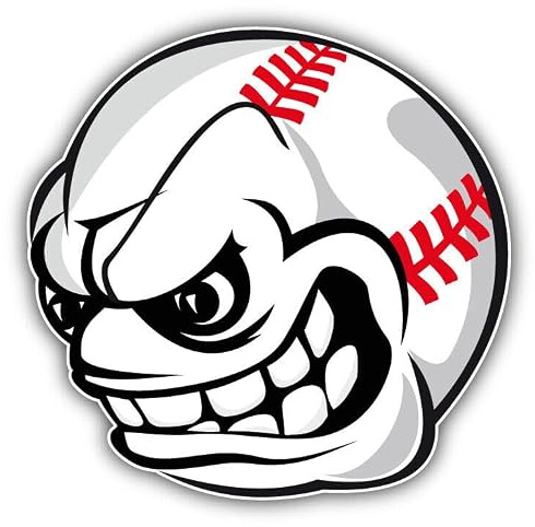 WildeBabsKLBT 12 cm Hochwertiger Autoaufkleber Sticker Aufkleber Selbstklebende Folie Wunschtext Angry Baseball Face Glücksbringer G1583