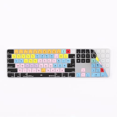 Shortcut Cover für Avid Pro Tools, kompatibel mit der iMac Magic Keyboard mit TouchID und Magic Numeric Keyboard Editors Keys