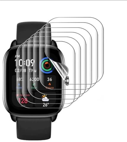 Renwox 5pcs pellicola idrogel screen protector per Amazfit Bip 3 / Amazfit Bip 3 Pro Smartwatch 1.69 Pellicola protettiva flessibile HD trasparente TPU [Touch Sensitive] [Bubble Free]