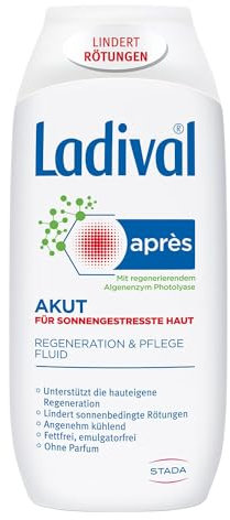 Bundle aus Ladival Akut Après Beruhigungs-Fluid – Kühlende After Sun Lotion, 200ml + Ladival Allergische Haut Sonnenschutz Gel LSF 30 – Parfümfreies Sonnengel für Allergiker, 200ml