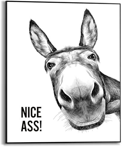 REINDERS Gerahmtes Bild, Nice Ass, Schlafzimmer, Poster, Wanddeko, Room Decor, MDF, Schwarz-Weiß, 50x40cm