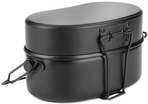 Fiambrera de aluminio, fiambrera de doble capa para camping, tapa separada para trabajadores de oficina multicapa, contenedor de alimentos de aluminio con asa, caja de embalaje a prueba de fugas y