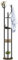 HOMCOM Appendiabiti da Terra Girevole con 8 Ganci e 4 Mensole, Attaccapanni Stile Industriale per Ingresso e Camera, Ø30x175cm, Marrone