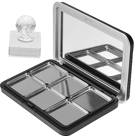 Healeved 2 Sätze Lidschatten-box Dappenschale Für Acrylnägel Magnetischer Lidschatten Make-up-reisebehälter Make-up-palette Aus Weißblech Kosmetik-rouge-puderpfanne Farbhalterschale Wie