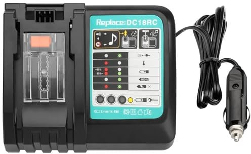 pour Makita véhicule/Auto Chargeur, Hydride Optimum Chargeur Automobile, Compatible avec pour Makita 18V Batterie BL1830 BL1840 BL1850 BL1860 BL1860