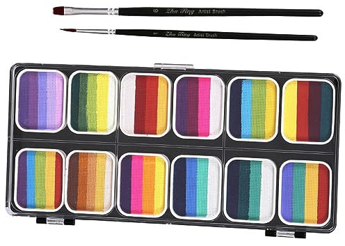 BELLIFFY Kit De Peinture Pour Visage Corps Set De Maquillage Pour Adultes Palette De Peintures Multicolores Pour Halloween Et Fêtes