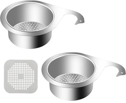 2 Piece Of Swan-Shaped Stainless Steel Filter Basket, 1 Piece Of Gray Drain Piece, Kitchen Sink Drain Basket, Leftover Food Filter Sink, Multi-Functional Drain Basket