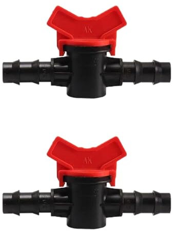 SEIWEI 2Pcs Black Barbed Ball Valves Shut Off Switch Hose Connector Flow Control Valve for Garden, Drip Irrigation Tube(12-12 mm)