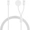 XLayer 2-in-1 feingewebtes Kabel mit USB Typ C & Apple Watch Charger 1.5m, Ladekabel für Apple, Android sowie Smartphone und Tablet, White