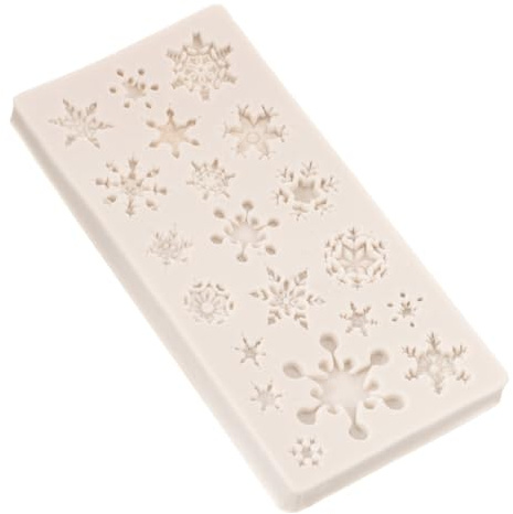 Schneeflocken Silikonform für Fondant und Lebensmittelmolding Beige | Selbstgemacht für Festliche Anlässe, Geeignet zum Selberbacken, Formt Feine Details Sauber und Gleichmäßig