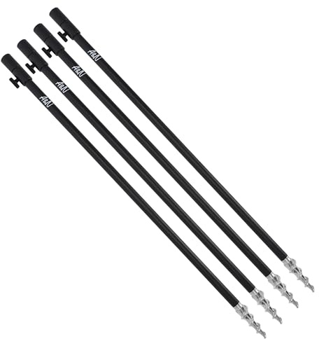 A&N 4 Stück Rutenhalter Bankstick Erdsperr Rutenauflage Aluminium Drill 50-90cm