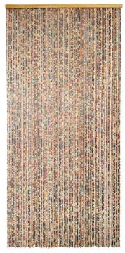Morel Rideau de Porte en Perles de Bois carrée Multicolore 90 x 200 cm