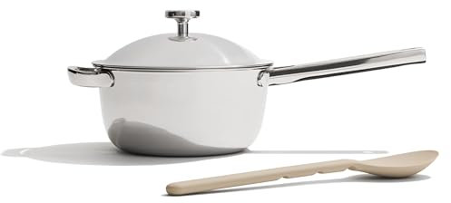 Our Place Titanium Mini Perfect Pot Pro - Olla antiadherente sin revestimiento de 2.75 cuartos de galón | Titanio y acero inoxidable de tres capas | Apto para horno hasta 537.8 °C y compatible con