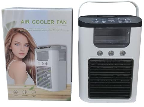 Enfriador de aire de escritorio, aire acondicionado portátil | Ventilador de enfriador de aire de escritorio con niebla | Máquina de mesa recargable Humidificador tranquilo de 3 velocidades para dormi