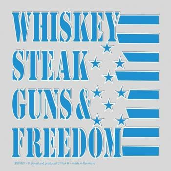 PVC-Aufkleber - Whisky Steak Guns & Freedom - Gr. 9 x 9cm - 303182/1