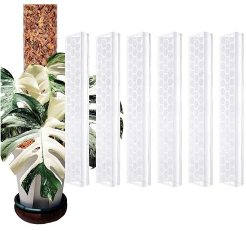 FLEXMAN Perche à Mousse en Plastique, 17X3in en Forme de D Plié, Perche à Plante Grimpante, Support de Plante Empilable pour Les Plantes en Pot à L'Intérieur et à L'Extérieur (4pcs)