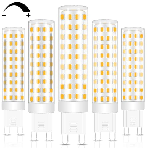 JINLONTA G9 LED Lampe Dimmbar 10W Warmweiß 3000K, Entspricht 90W 100W Halogenlampe, 900 lumen Enegiesparende G9 LED Leuchtmittel, AC220-240V 360°Weitwinkel, 5er Pack