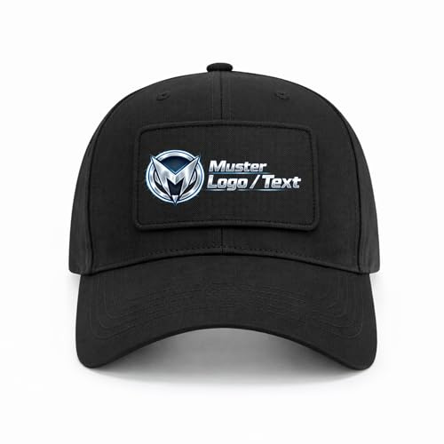 wt24print Caps mit abnehmbaren Patch, One Size, One Size, Black