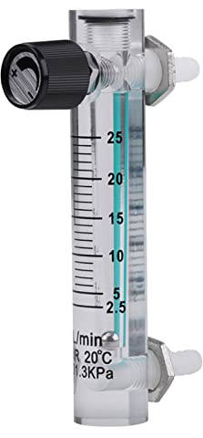 Hilitand LZQ-5 Flowmeter 2.5-25LPM Gas Flow Meter Acrylic Flow Meter with Control Valve Gas Flow Meter for Oxygen/Air/Gas
