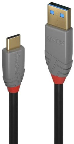 Lindy 1.5m USB C to USB A 3.2 Gen 2 Cable, 10Gbps, 100W 5A, PD, Fast Charging Data Cord for USB C, External SSD, MacBook Pro, iPad, iPhone 15