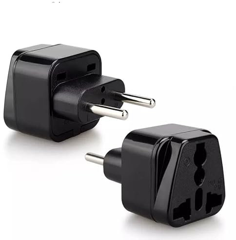 CABLEPELADO Adaptador de Enchufe de Reino Unido, USA, Asia a Enchufe Europeo | Adaptador Enchufe Viaje | Enchufe Tipo G a 2 Pin Europeo UE Modelo C E F | Negro | 1 Unidad
