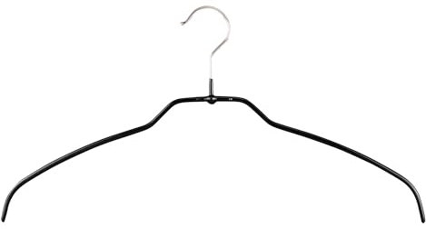 MAWA Kleiderbügel Light, Set mit 20 platzsparenden und rutschfesten Bügeln, ideal für Hemden und Blusen, mit 360° drehbarem Haken und Antirutschbeschichtung, 42 cm, Schwarz