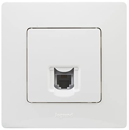 Legrand 396442 Prise de téléphone RJ11 de la gamme Niloé monoblock mécanisme complet Blanc