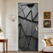CFLEGEND Peinture murale de porte Sticker Trompe l'œil Géométrie noire Stickers de Porte 3D Effet Décoration Auto Adhésif Amovible Imperméable PVC Autocollants De Porte Muraux Reconditionné Ar95*215CM