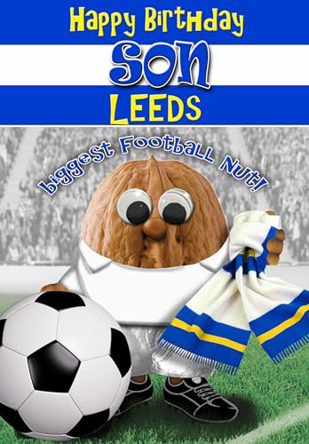 Leeds Birthday Card For Son - Football Nut - PERSONALISED Option with NAME and/or AGE - POSTED SAME DAY - FULL COLOUR INSIDE