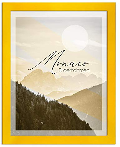 BIRAPA Monaco Cadre photo simple Jaune 25 x 25 cm, Encadrement sous Verre